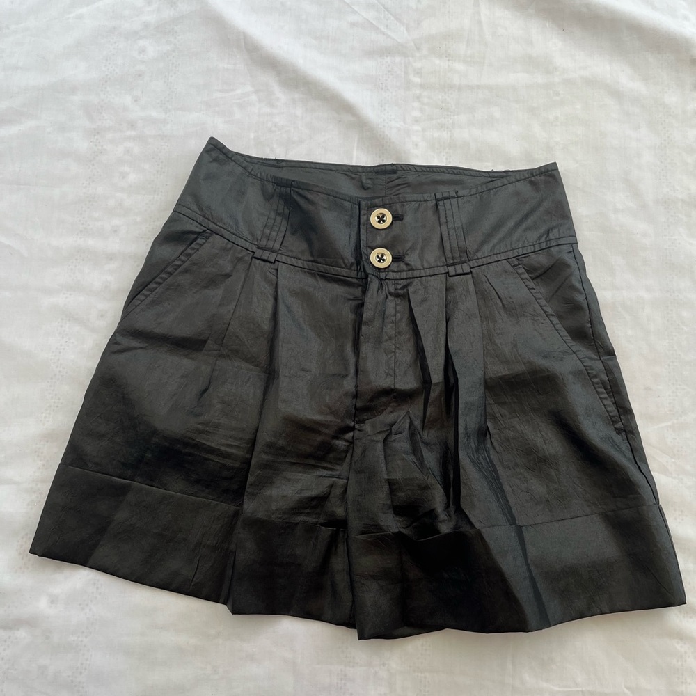 Marc By Marc Jacobs Black High-Waist Pleated Shorts